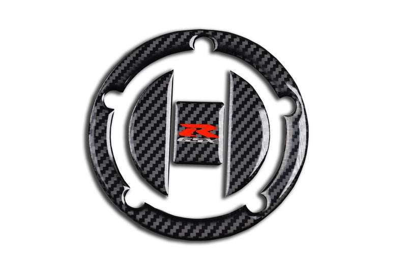 REVSOSTAR Real Carbon Fibre Fuel Gas Cap, Tank Cap, Tank Protector Pad, Fuel Cover for GSXR600 GSXR750 GSXR1000(2006-2017)